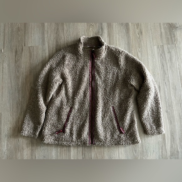 Orvis Women’s Sherpa Fleece Lined Jacket Light Beige - Size XL - Picture 1 of 8